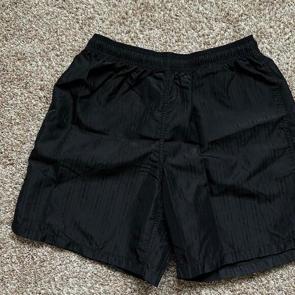 Black striped Stussy Swim Suit Bathing Suit Trunks Shorts - Picture 2 of 8
